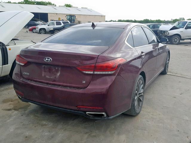 KMHGN4JE4GU120321 - 2016 HYUNDAI GENESIS BURGUNDY photo 4