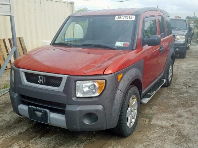 5J6YH27684L029567 - 2004 HONDA ELEMENT EX ORANGE photo 2