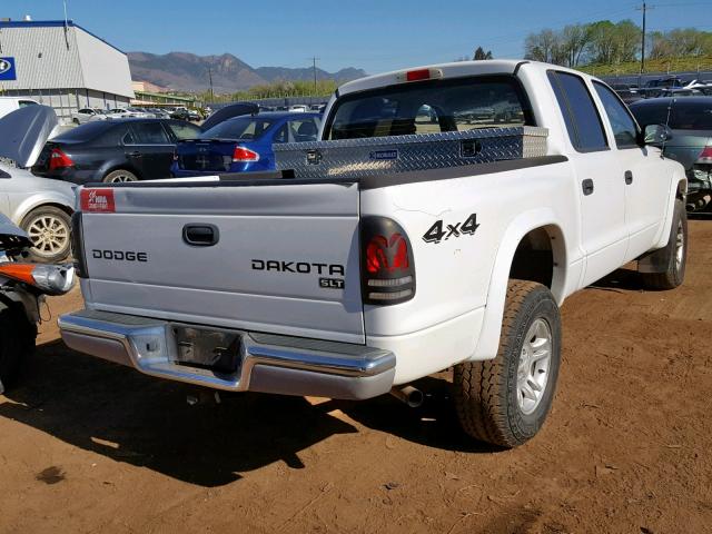 1D7HG48N14S609054 - 2004 DODGE DAKOTA QUA WHITE photo 4