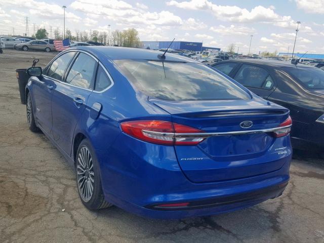 3FA6P0RUXJR219034 - 2018 FORD FUSION TIT BLUE photo 3