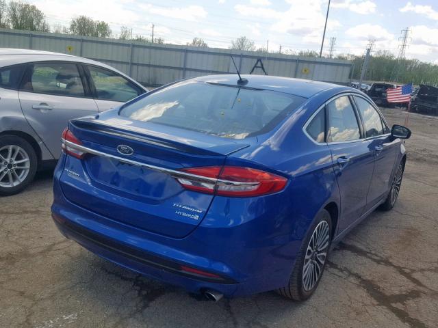 3FA6P0RUXJR219034 - 2018 FORD FUSION TIT BLUE photo 4