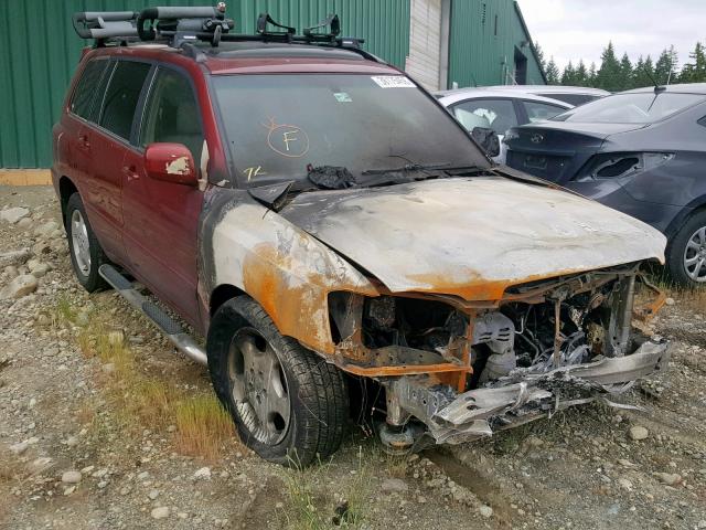 JTEEP21A260136560 - 2006 TOYOTA HIGHLANDER MAROON photo 1