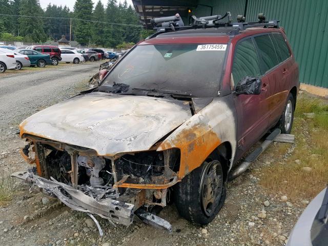 JTEEP21A260136560 - 2006 TOYOTA HIGHLANDER MAROON photo 2