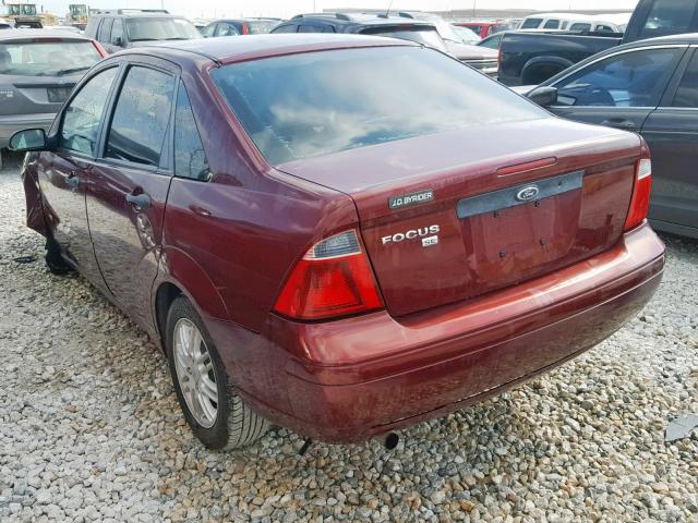 1FAFP34N37W347039 - 2007 FORD FOCUS ZX4 BURGUNDY photo 3