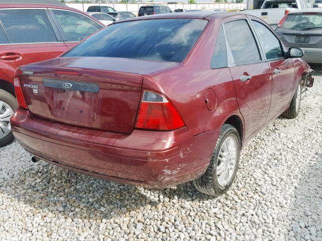 1FAFP34N37W347039 - 2007 FORD FOCUS ZX4 BURGUNDY photo 4