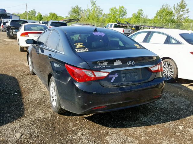 5NPEB4AC0BH016186 - 2011 HYUNDAI SONATA GLS BLACK photo 3