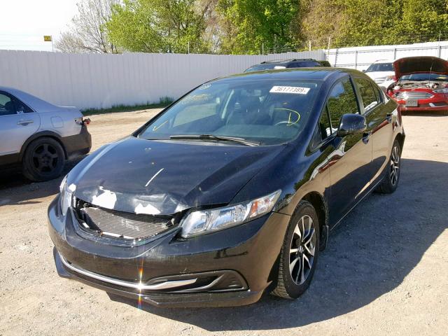 2HGFB2F57DH108203 - 2013 HONDA CIVIC LX BLACK photo 2