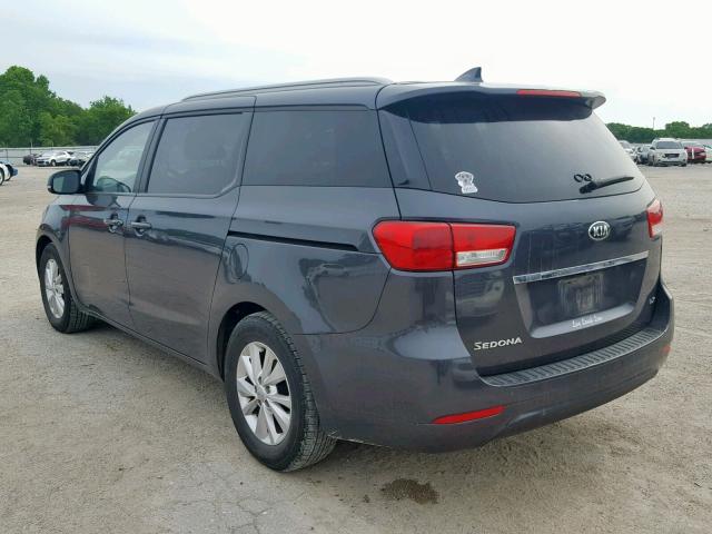 KNDMB5C10F6057804 - 2015 KIA SEDONA LX GRAY photo 3