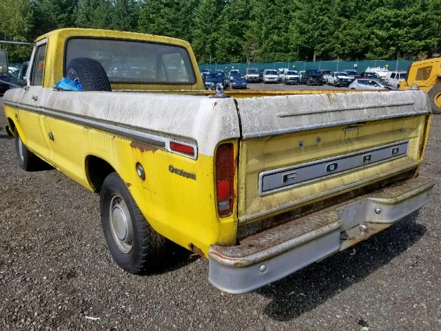 F10HRR65776 - 1972 FORD PICKUP YELLOW photo 3