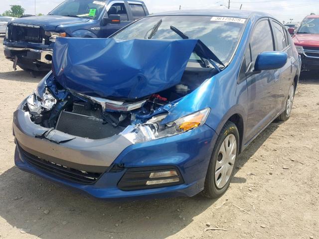 JHMZE2H51ES001625 - 2014 HONDA INSIGHT LX BLUE photo 2