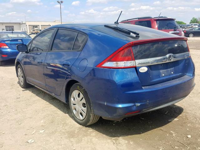 JHMZE2H51ES001625 - 2014 HONDA INSIGHT LX BLUE photo 3