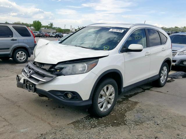 5J6RM4H76DL065664 - 2013 HONDA CR-V EXL WHITE photo 2