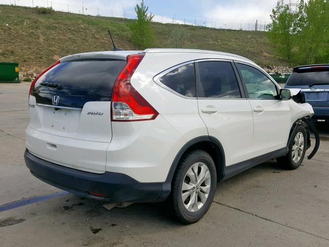 5J6RM4H76DL065664 - 2013 HONDA CR-V EXL WHITE photo 4