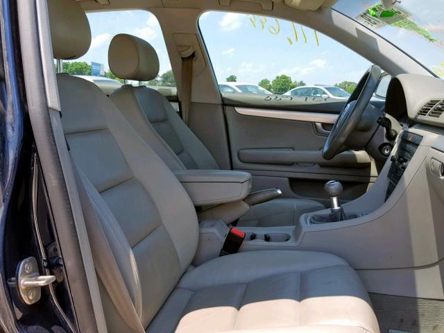 WAUAF68E45A473923 - 2005 AUDI A4 2.0T BLUE photo 5