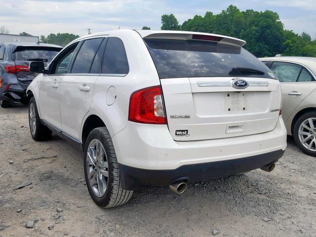 2FMDK3KC3BBA45080 - 2011 FORD EDGE LIMIT WHITE photo 3