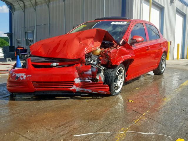 1G1AT58H997111498 - 2009 CHEVROLET COBALT LT RED photo 2