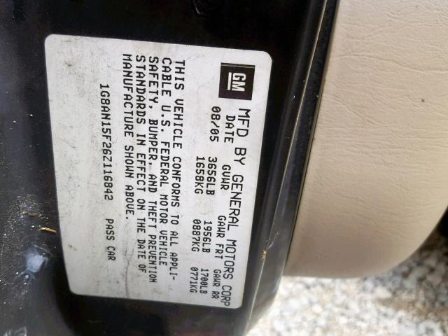 1G8AN15F26Z116842 - 2006 SATURN ION LEVEL BLACK photo 10