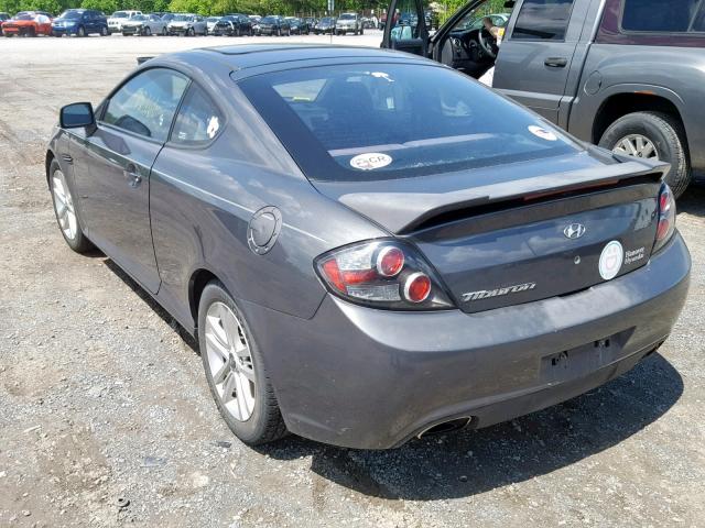 KMHHM66D37U237293 - 2007 HYUNDAI TIBURON GS GRAY photo 3