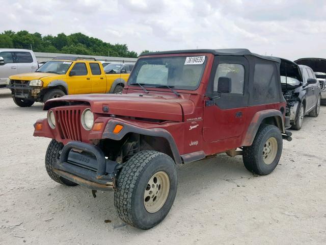 1J4FY19S6WP722287 - 1998 JEEP WRANGLER / RED photo 2