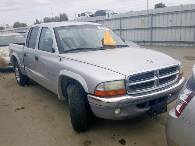 1B7HL48N42S642584 - 2002 DODGE DAKOTA QUA SILVER photo 1