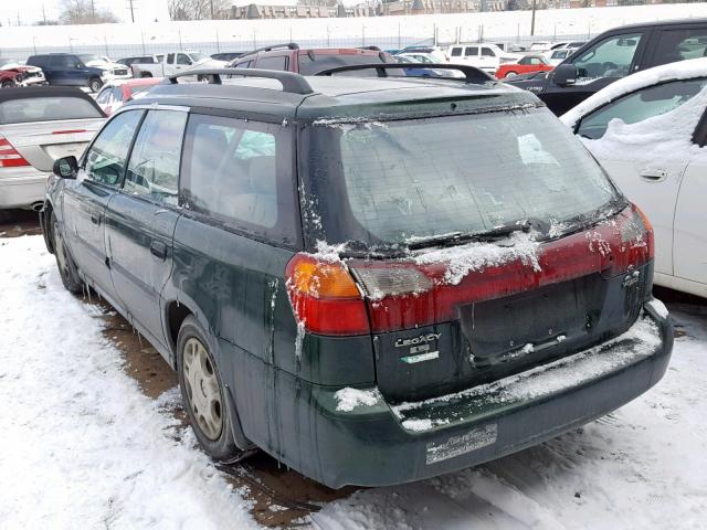 4S3BH6354Y7309260 - 2000 SUBARU LEGACY L GREEN photo 3