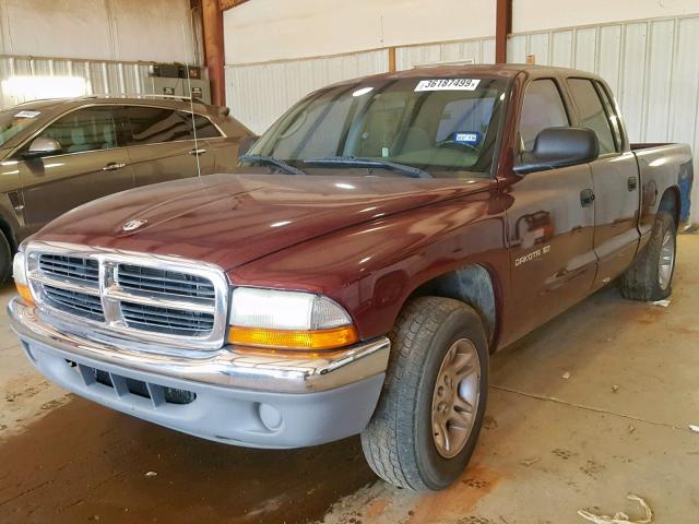 1B7HL2AN11S252894 - 2001 DODGE DAKOTA QUA BURGUNDY photo 2