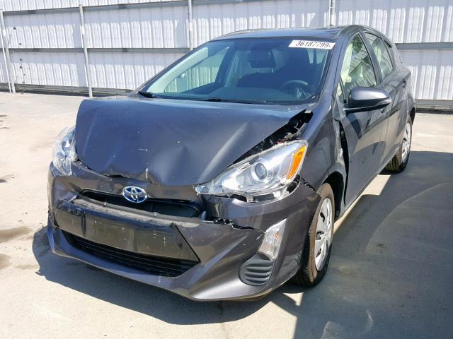 JTDKDTB35G1118510 - 2016 TOYOTA PRIUS C CHARCOAL photo 2