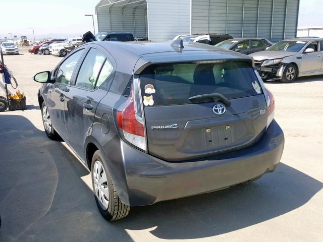 JTDKDTB35G1118510 - 2016 TOYOTA PRIUS C CHARCOAL photo 3