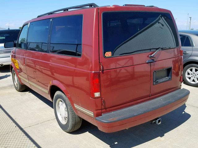 1GNDM19W3SB191530 - 1995 CHEVROLET ASTRO MAROON photo 3