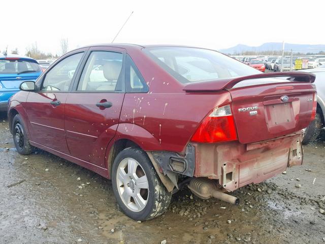 1FAHP34NX6W126870 - 2006 FORD FOCUS ZX4 BURGUNDY photo 3