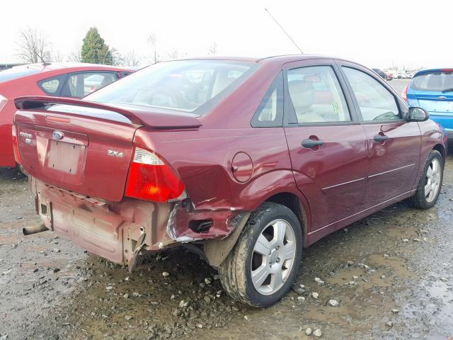 1FAHP34NX6W126870 - 2006 FORD FOCUS ZX4 BURGUNDY photo 4