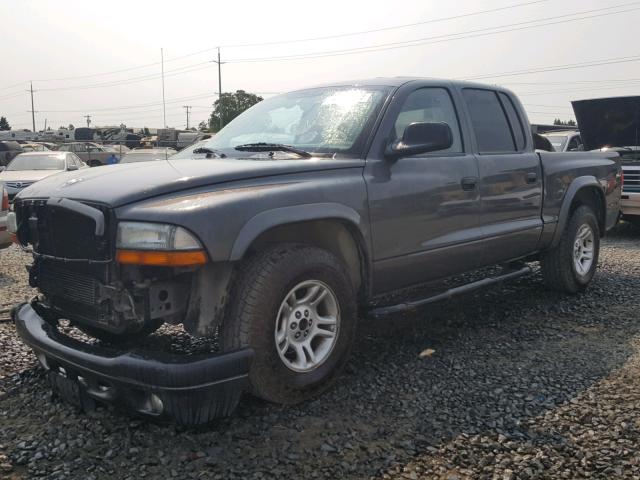 1D7HL38X83S184504 - 2003 DODGE DAKOTA QUA GRAY photo 2