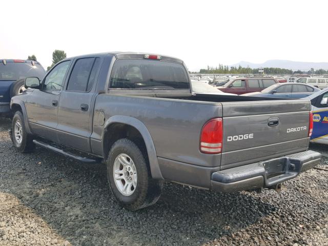 1D7HL38X83S184504 - 2003 DODGE DAKOTA QUA GRAY photo 3