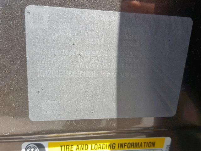 1G1ZE5E15BF201926 - 2011 CHEVROLET MALIBU LTZ ყავისფერი ფოტო 10