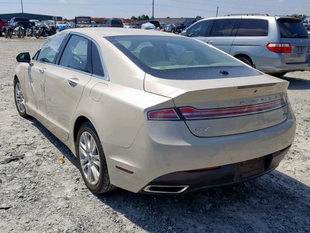 3LN6L2LUXER830094 - 2014 LINCOLN MKZ HYBRID TAN photo 3