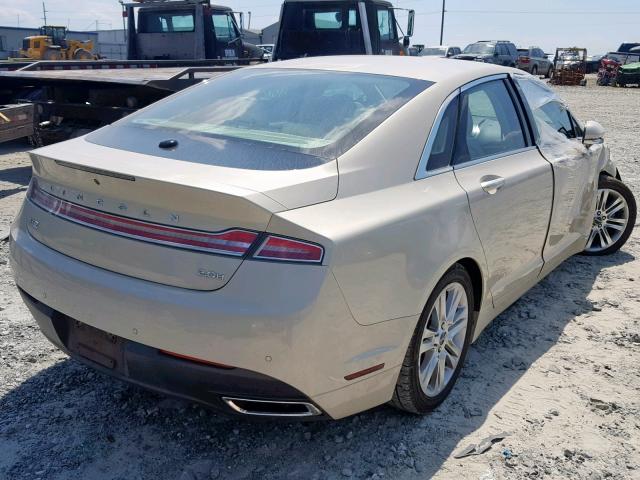 3LN6L2LUXER830094 - 2014 LINCOLN MKZ HYBRID TAN photo 4