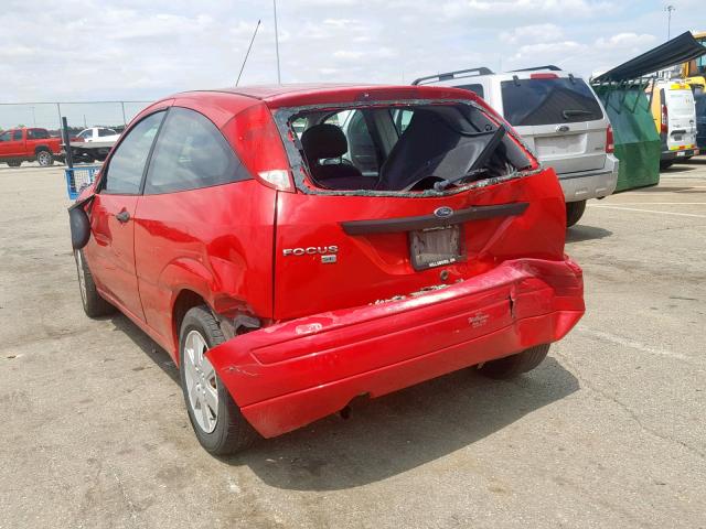 1FAFP31N67W255931 - 2007 FORD FOCUS ZX3 RED photo 3