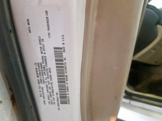 4S3BL676856211366 - 2005 SUBARU LEGACY GT WHITE photo 10