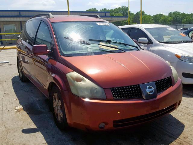 5N1BV28U34N366410 - 2004 NISSAN QUEST S BURGUNDY photo 1