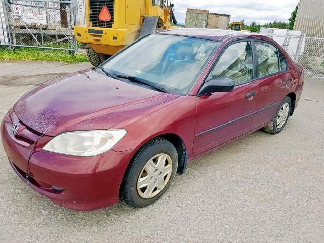 2HGES16374H922145 - 2004 HONDA CIVIC DX V RED photo 2