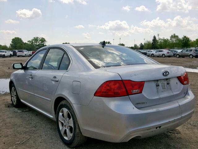 KNAGE228795358949 - 2009 KIA OPTIMA SILVER photo 3