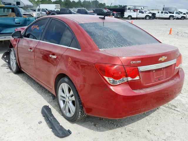 1G1PH5S93B7265949 - 2011 CHEVROLET CRUZE LTZ RED photo 3