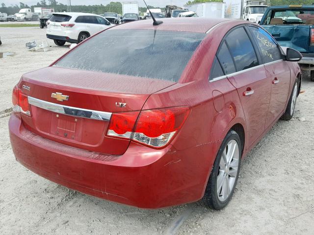 1G1PH5S93B7265949 - 2011 CHEVROLET CRUZE LTZ RED photo 4