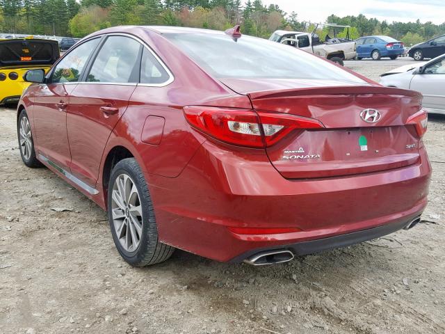 5NPE34AF3FH088383 - 2015 HYUNDAI SONATA SPO RED photo 3