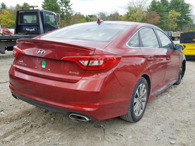 5NPE34AF3FH088383 - 2015 HYUNDAI SONATA SPO RED photo 4