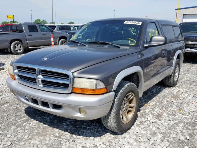 1B7FL46X82S513646 - 2002 DODGE DAKOTA SLT GRAY photo 2