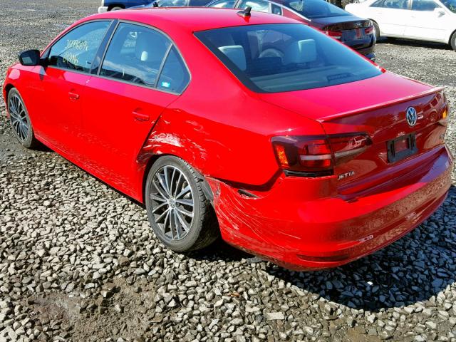 3VWB17AJ3GM303459 - 2016 VOLKSWAGEN JETTA SPOR RED photo 3