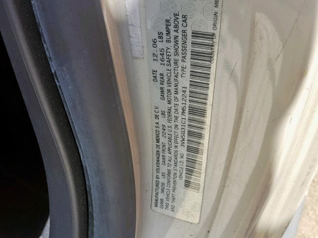 3VWSG31C17M512241 - 2007 VOLKSWAGEN NEW BEETLE Bej foto 10