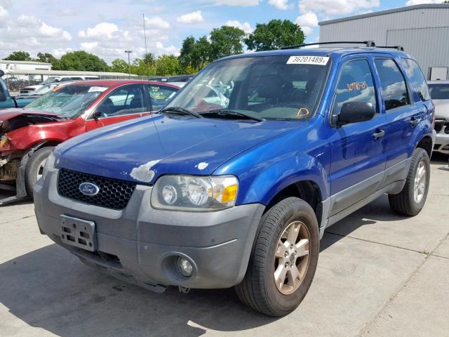 1FMYU93125KA54939 - 2005 FORD ESCAPE XLT BLUE photo 2