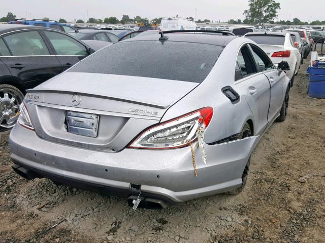 WDDLJ7EB5CA018561 - 2012 MERCEDES-BENZ CLS 63 AMG SILVER photo 4